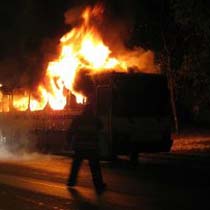 загорівся автобус