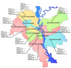Складено рейтинг криміногенності районів Києва (Схема)
