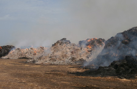 Пожежа в Куп'янському районі знищила близько тисячі тонн сіна та майже не ліквідувала ферму