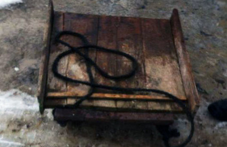 Незвичайний пристрій для вивозу "на собі" металу на 150 кілограмів винайшов рецидивіст з Балаклеї/ Фото