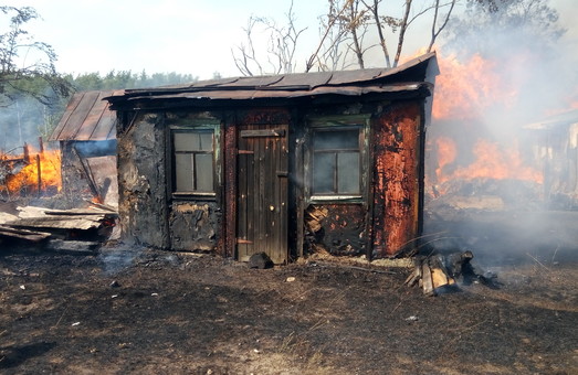 Вогонь спалює селянські садиби/ Фото