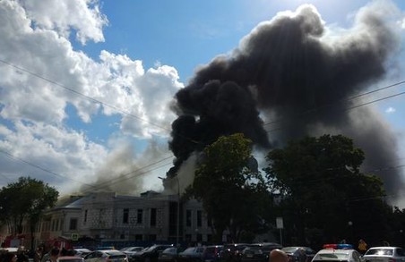 Пожежа у центрі Харькова: вид з безпілотника/ВІДЕО